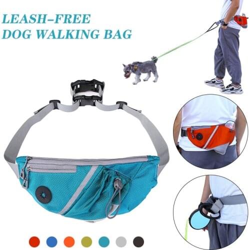 2021 Portable Pet Dog Training Bag Waist Bags Wiht Dog Leash Pet Supplies Pouch Obedience Agility Outdoor Feed Storage Waist Bag