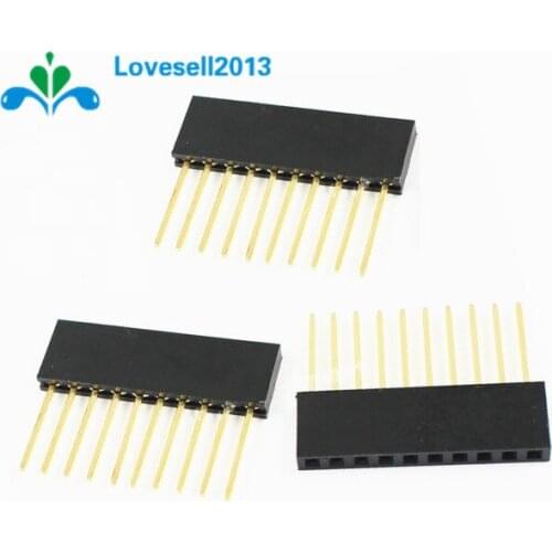 5pcs 10 Pin Single Row Stackable Shield Female Header 2.54mm Pitch for Arduino