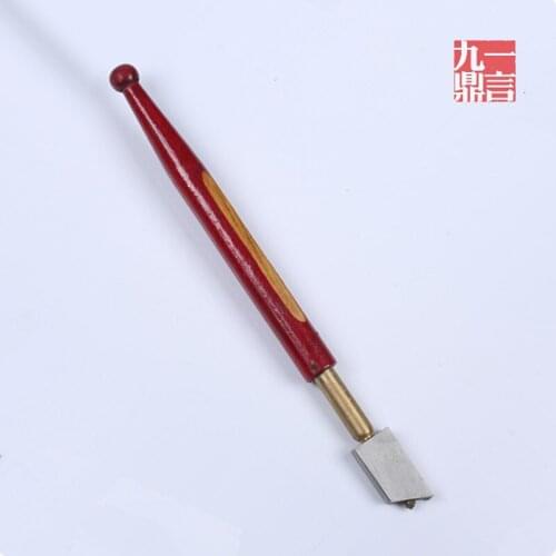 5pcs/lot diamond cutter manual glass cutter knife with wooden handle red sharp-edge for cutting glass Free shipping