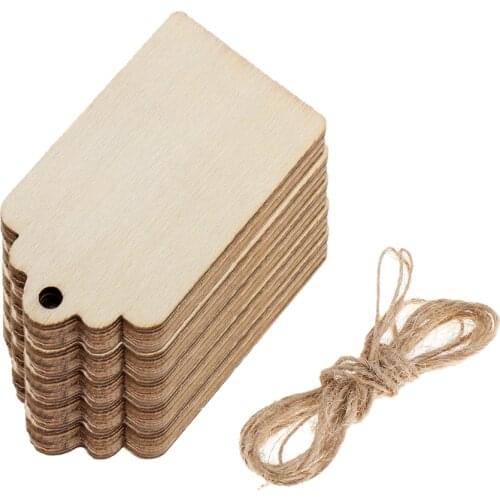 50 Pieces Blank Wood Tags Wooden Gift Tags For Wedding Party Christmas Decor