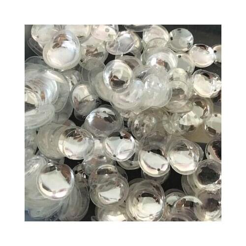 500pcs 14mm Round Cup Sequins Golden Platting Wedding Garment Decoration Crafts Materials Beauty Accessories Crystal White