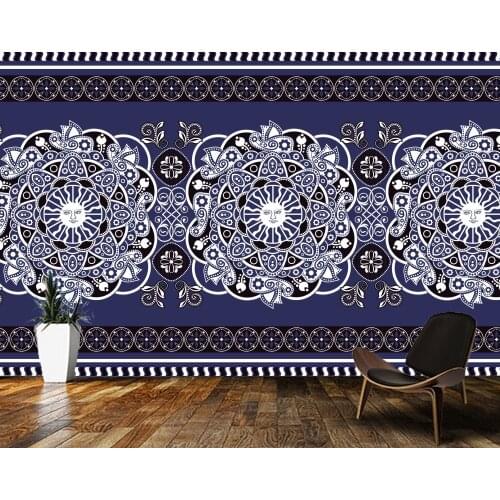 Papel de parede Abstract traditional pattern decorative retro 3d wallpaper,living room bedroom wall papers home decor mural