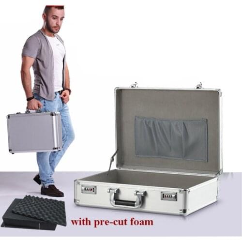 Aluminum suitcase Hardware Toolbox Multi-function Home maintenance Installation box Instrument box with Shoulder strap case