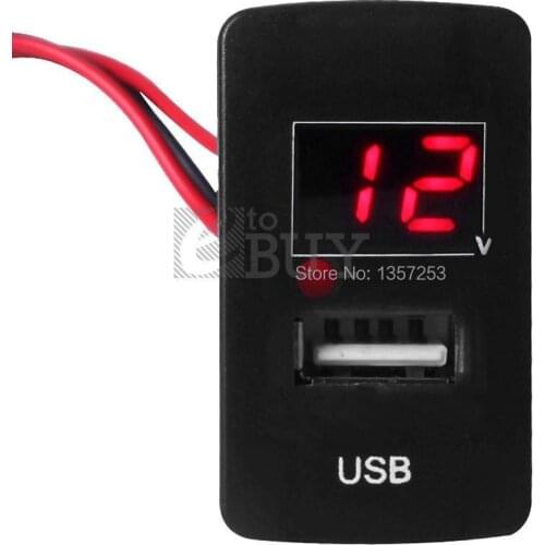 Car 2.1A USB Socket Power Adapter Charger Smartphone Voltmeter for Honda
