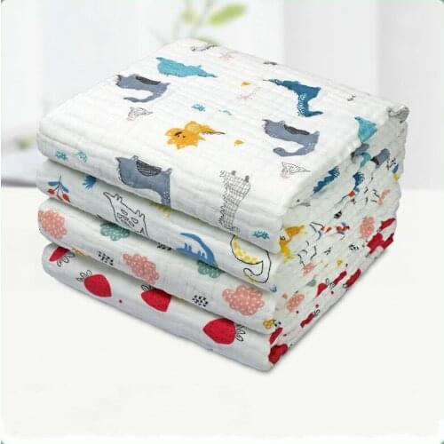 Baby Bath Towel Muslin Cloth Kids Bathrobe Child Blanket Wrap For Newborn Infant Toddler Boys Girl Gauze Cotton 6Layer 110*110cm