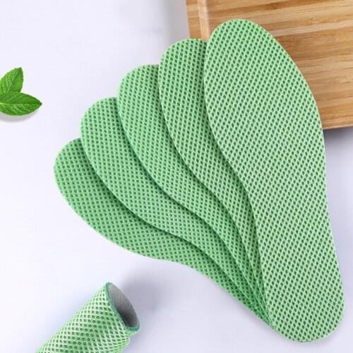 Mint Deodorant Mesh Insole Unisex Breathable Sweat-absorbent Deodorant Shock Absorption Soft Comfortable Foot Pad Shoe Pad