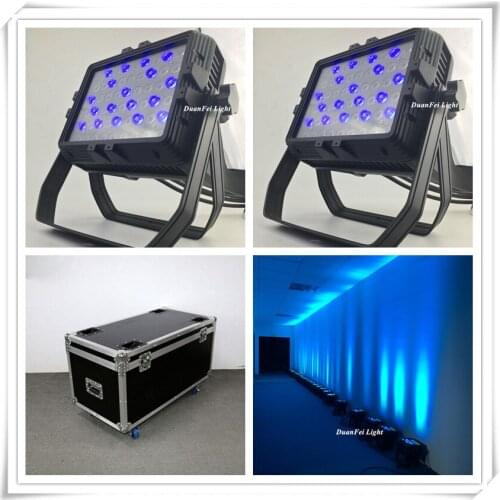 Flightcase) 6pcs waterproof dmx par 54x3w led rgbw wall washer flood light outdoor ip65 color city light