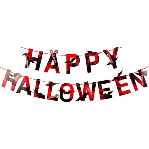 Halloween Theme Party Decoration Happy Halloween Banner Scary Horror Skeleton Photoprops Cake Toppers For Birthday Halloween