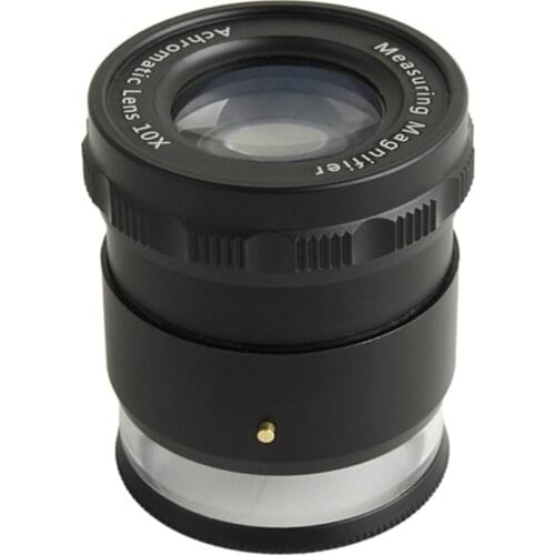 J6PC Stand Measuring Magnifier Scale Loupe with 8 LED Light Magnifying Glass 10X