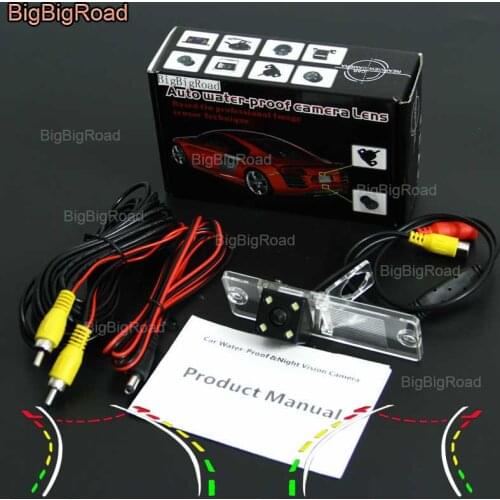 BigBigRoad Car Intelligent Dynamic Track Rear View Camera Backup Camera Waterproof For Mitsubishi Pajero 2009-2012 Zinger L200