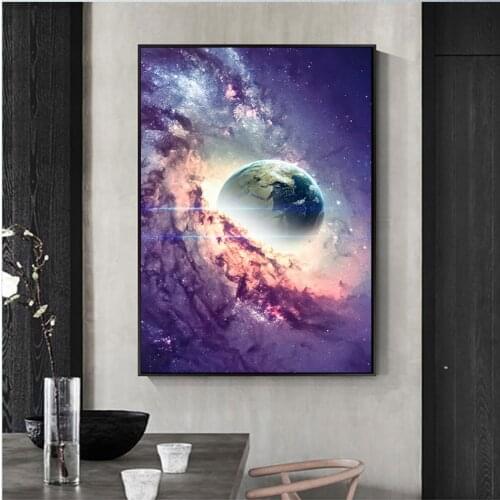 Canvas Painting nebula planet universe poster wall decorations living room abstract canvas wall pictures Art Bedside painting