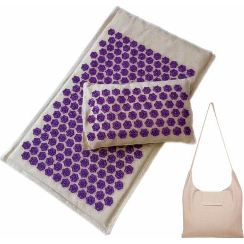 74*44cm Lotus Spike Acupressure Mat Nature Linen Coconut Palm Massage Cushion Коврик для массажа Accupresure Mat