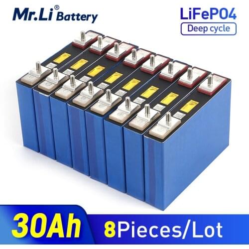 Mr.Li 8pcs 3.2V 40Ah LiFePO4 Battery Cell 40000mAh Lithium Iron Phosphate Deep Cycles for Diy 12V 24V 36V 48 golf trolley carts