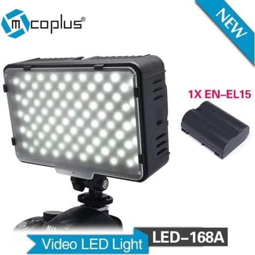 Mcoplus 168A LED Video Light with 1pcs EN-EL15 battery for Camcorder & Digital SLR Cameras