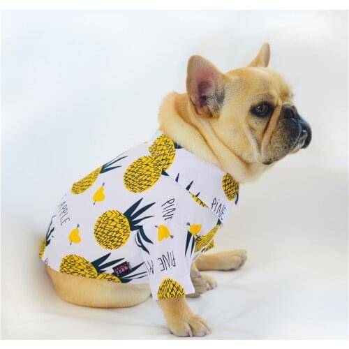 Fashion Pet Clothes Cute Fruit Pattern Dress T-shirt Summer Shirt Puppy Print Vest Outfit Apparel Small Medium Dog Clothes