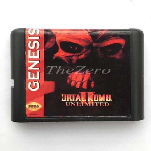 Kombat Morta II Unlimited EU/JAP Shell for 16 bit Game Card for Genesis System for Sega Mega Drive