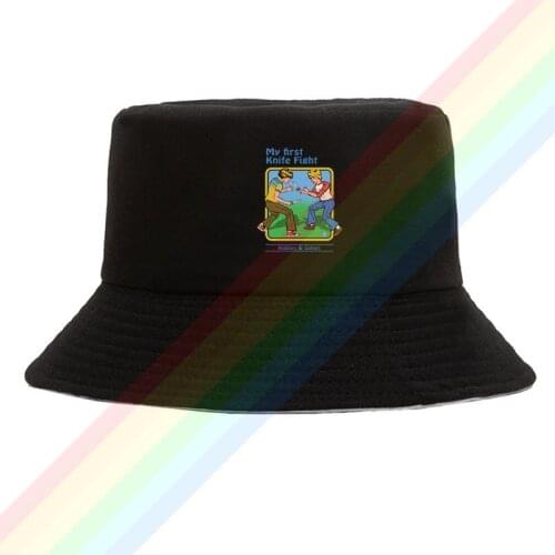 My First Knife Fight Hobbies Games Cotton Top Comfortable Bucket Cap Men Women Hiking Fishing Hat Two-side