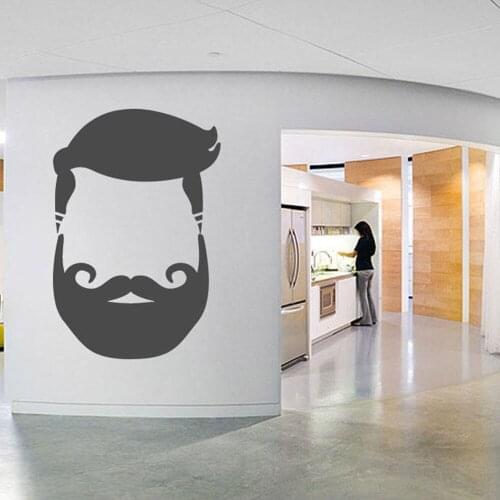 Wall Decals Gentleman Barber Shop Art Wall Sticker Decors Wallpaper Hair Salon For Men Pattern Self Adhesive Removable B230