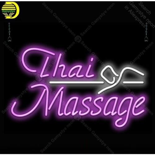 Neon Sign for Thai Massage neon Light Sign Business Health Store Display glass Tube Handcrafted signs Gas Art Neon Lamp for Room