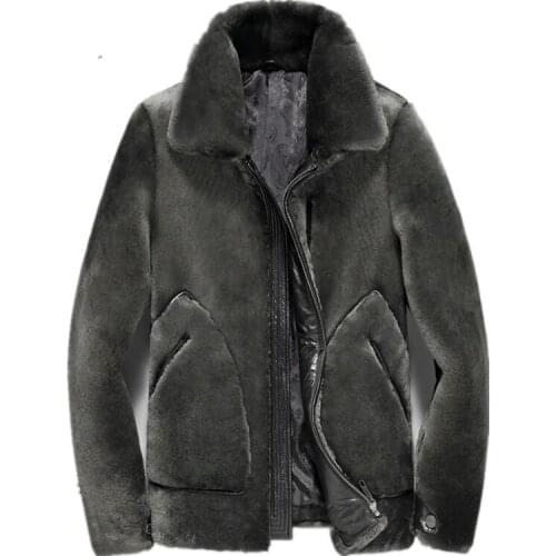 Real Fur Coat Mens Winter Jacket Natural 100% Wool Fur Coat Luxury Mens Jackets and Coats Plus Size 5xl Chaqueta Hombre MY1774