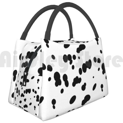 Portable Insulation Bag Dalmatian Spots Dog Fur Pattern Dalmatian Dog Black Spots Dog Walking Dog Walker Spotted