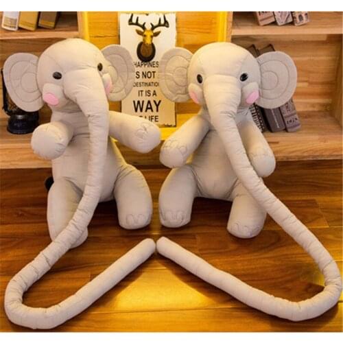 40cm/60cm Height Long Nose Plush Elephant Doll Kids Sleeping Back Cushion Cute Stuffed Elephant Baby Accompany Doll Xmas Gift