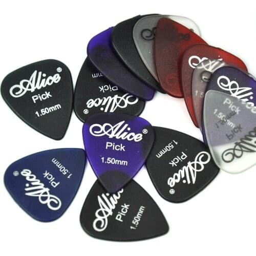 Lots of 100pcs Alice AP-I 1.5mm Heavy Transparent Matte PC Guitar Picks Mixed Colors