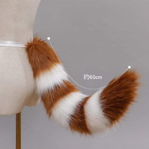 Adjustable Belt Fox Tail Cat Prop Fur Tail Furry Cosplay Prop Carnival Party Christmas Halloween Xmas Tassels Anime Accessories