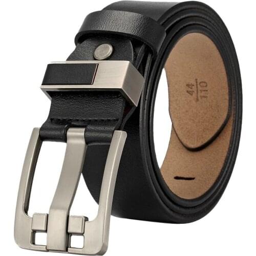 [PATEROY] Men High Quality Genuine Leather Belt Luxury Pin Designer Belts Men Cowskin Fashion Waist Strap Male For Jeans Cowboy