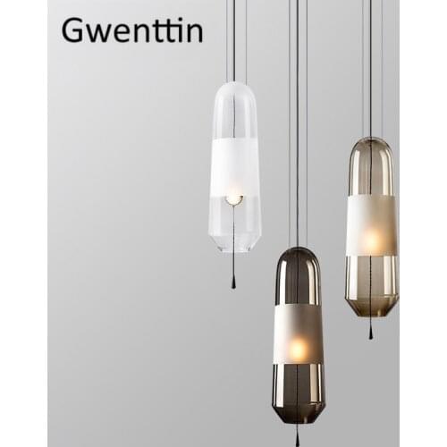 Modern Glass Pendant Lights Hanging Lamp for Dining Room Bedroom Led Light Fixtures Nordic Loft Industrial Home Decor Luminarias