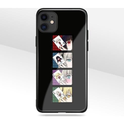 Yumeko Kirari ririka and Mary saotome kakegurui Glass Silicone Phone Case FOR iPhone SE X XR XS 11 12 Mini Pro Max Cover Shell