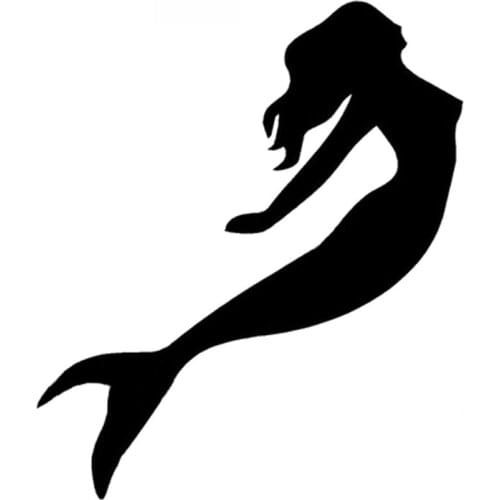 Sexy Cute Mermaid Car Sticker High Quality Fashion Car Window Decoration Personality Pvc Waterproof Decal Black/white, 14cm*10cm