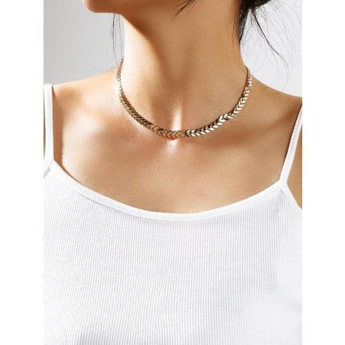 Stillgirl One Piece Vintage Wheat Ears Necklaces for Women Gold Trendy Aesthetic Choker Chain Korea Female Gifts Fashion Jewelry