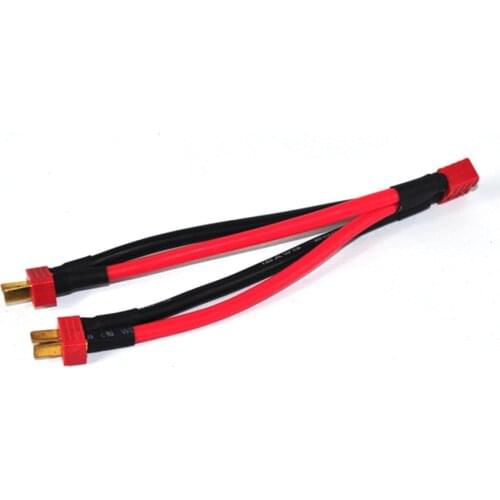 T plug Deans plug Connectors 1 to 2 Dual Battery Extension Parallel Cable Leads Adapte For RC Lipo Battery