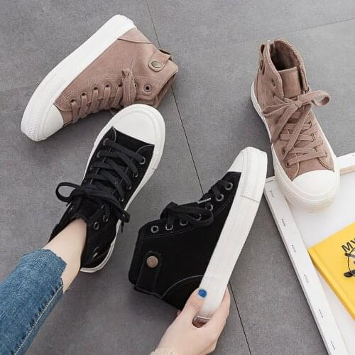2019 Women Casual Shoes Trend Comfortable Light Woman Fashion Sneaker New High Top Canvas Shoes Spring Zapatos Mujer X11-63