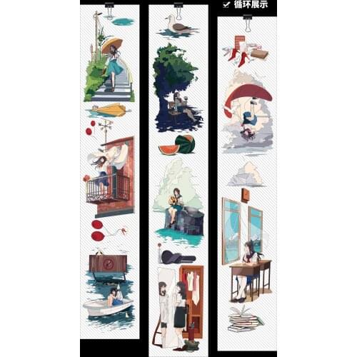1 Loop Cute Girl Masking Tape Sample Summer Breeze Pet 100cm