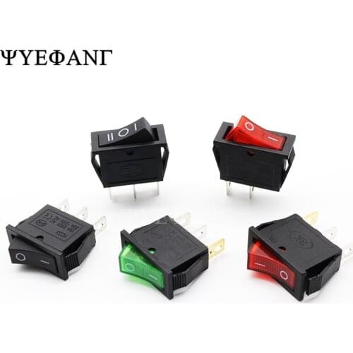 1PCS KCD3 Rocker Switch ON-OFF / ON-OFF-ON 3Pin Electrical equipment With Light Power Switch 16A 250VAC/ 20A 125VAC 30*13.5mm