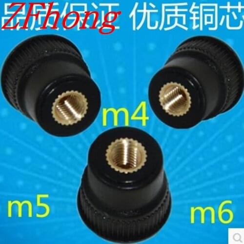 10pcs m5 m6 black step Plastic Head Hand Knob Nut Round head Hand Tighten Adjust Nuts