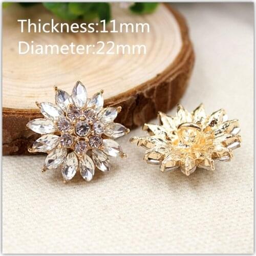 1551070,1 pcs, Acrylic metal jewelry Rhinestone buttons,flower patterns buttons, garment accessories DIY materials