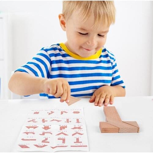 4 Pcs Childrens Early Educational Toys Wooden Ever-changing T Word Board Game Jigsaw Puzzle Early Educational Toys For Kid Gift
