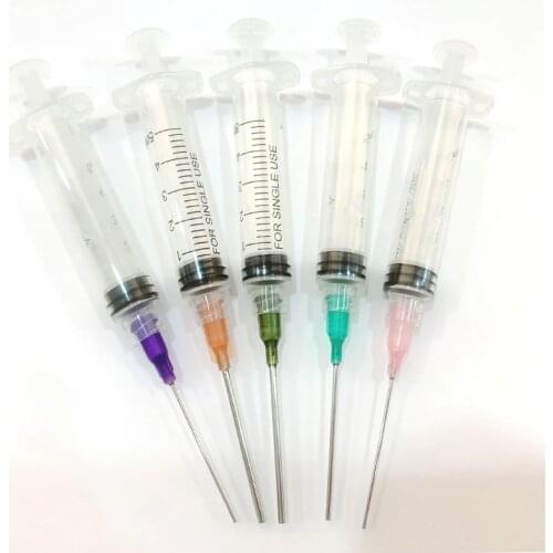 5Pcs/set 14G 15G 18G 20G 21G 5ml Syringe Crimp Sealed Blunt Chemical Needle Tips For Liquid Glue Oil Ink