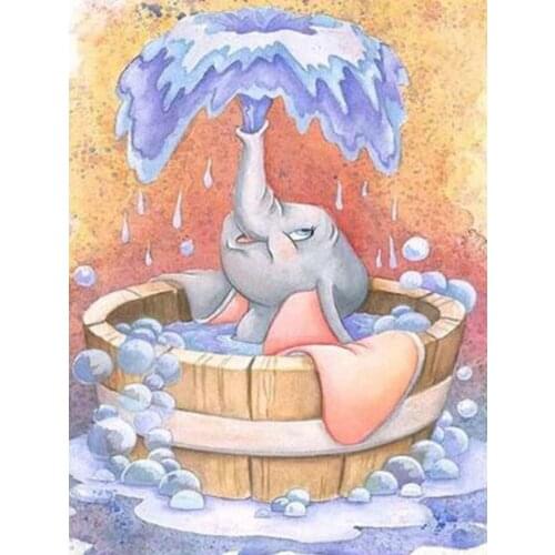 5D DIY Diamond Embroidery Flying elephant Bathing Full resin Diamond Painting Cross Stitch Mosaic Rhinestone Home Decor Gifts