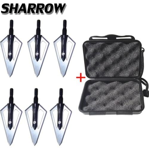 6pcs Archery Hunting Broadheads 4 Blades Arrowhead 100Gr Arrow Point Target Shooting Tips Crossbow Compound Recurve Bow Head