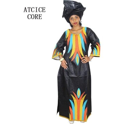 AFRICAN dresses for women 100% cotton african basin riche embroidered traditional design long dress LA089