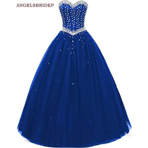 ANGELSBRIDEP Sweetheart Ball Gown Quinceanera Dresses For 15 Party Formal Crystal Tulle Floor-Length Princess Party Gowns Hot
