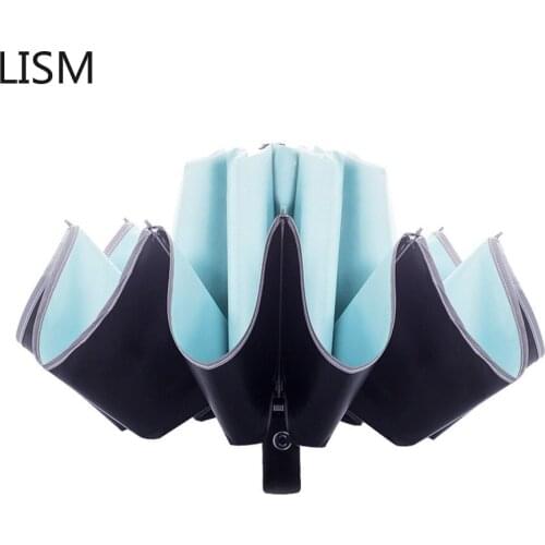 Automatic Umbrella Fashion Inverted Reinforced Double Layer Windproof Light Portable Black Car Uv Parasol Umbrella Summer Women