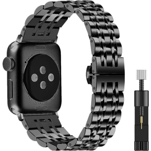 For iWatch SE 6 Band 42mm 44mm 38mm 40mm Business Stainless Steel Metal Wristband for Apple Watch SE & Series 6/5/4/3/2/1 Strap