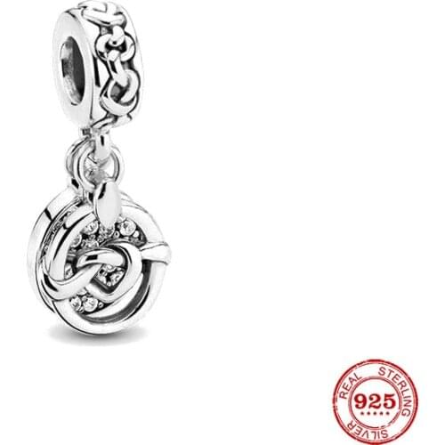 New Original Silver Color Dangle Bead Fit European Pandora Charms Bracelet Bangles Diy Jewelry P192