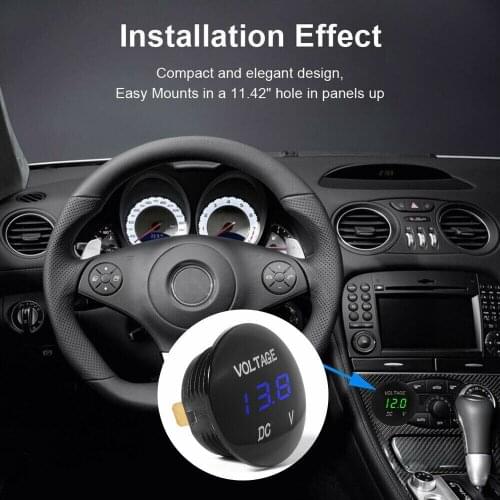 Car Motorcycle DC12V-24V LED Panel Digital Voltage Meter Display Voltmeter G08 Auto Replacement Parts