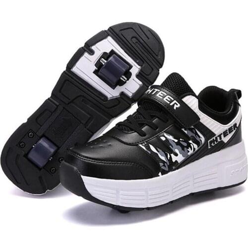Kids roller skates shoes for toddler boy girl children casual tennis sneakers with on wheels kids boys girls rollers skate shoes